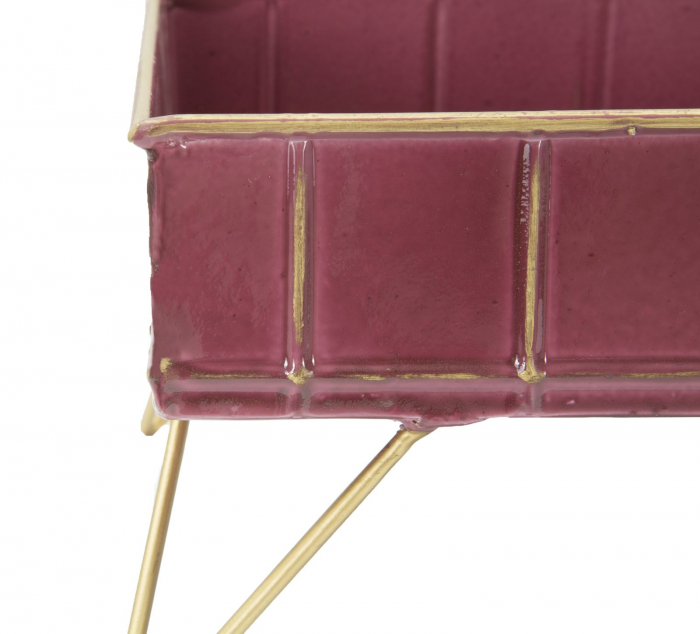 Suport decorativ Glam, fier, visiniu/auriu, 32X21.5X15.5 cm [5]