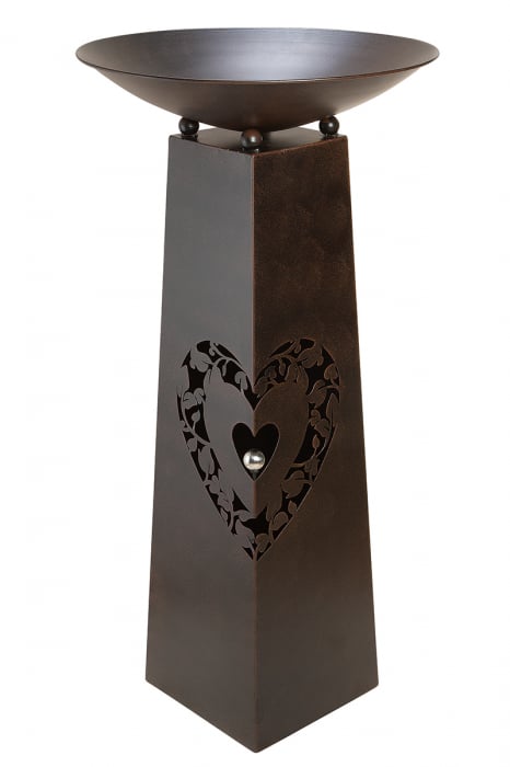 Suport flori Heart Tendril metal, maro, 117x58 cm