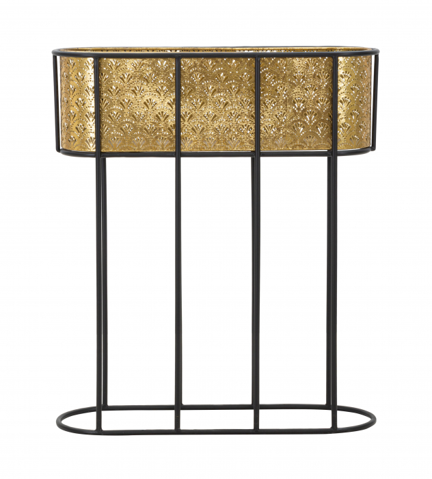 Suport flori Oval, Fier, Auriu/Negru, 70x60x20 cm [6]
