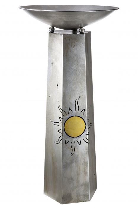 Suport flori Sun, metal, argintiu, 117x58 cm