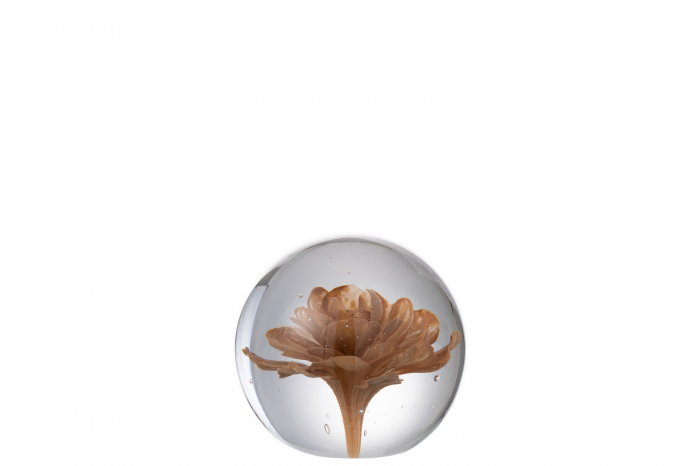 Suport hartie Flower , Sticla, Maro, 8x8x8 cm
