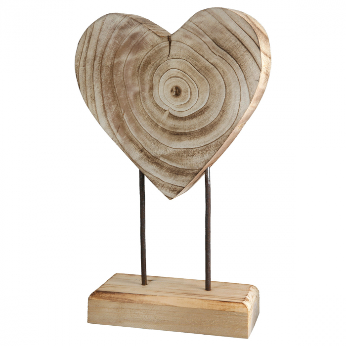 Suport în relief, Inimă, Lemn, culori naturale, PU 2, L. 9 cm, L. 28 cm, H 44 cm [1]
