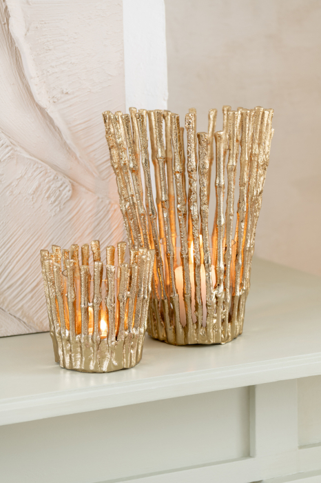 Suport lumanare aluminiu auriu, S [1]