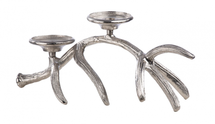 Suport lumanare Antler, aluminiu, 22x6x29 cm [2]