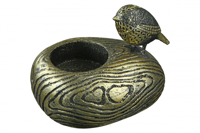 Suport lumanare Bird Woody, Rasina, Bronz, 10x8x8 cm [4]
