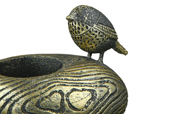 Suport lumanare Bird Woody, Rasina, Bronz, 10x8x8 cm [2]