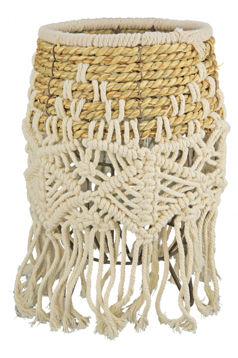 Suport lumanare Bossa, Bambus/Ratan, Maro, 27x16 cm [2]