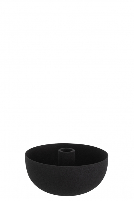 Suport lumanare Bowl, Metal/Fier, Negru, 15x15x8 cm [2]