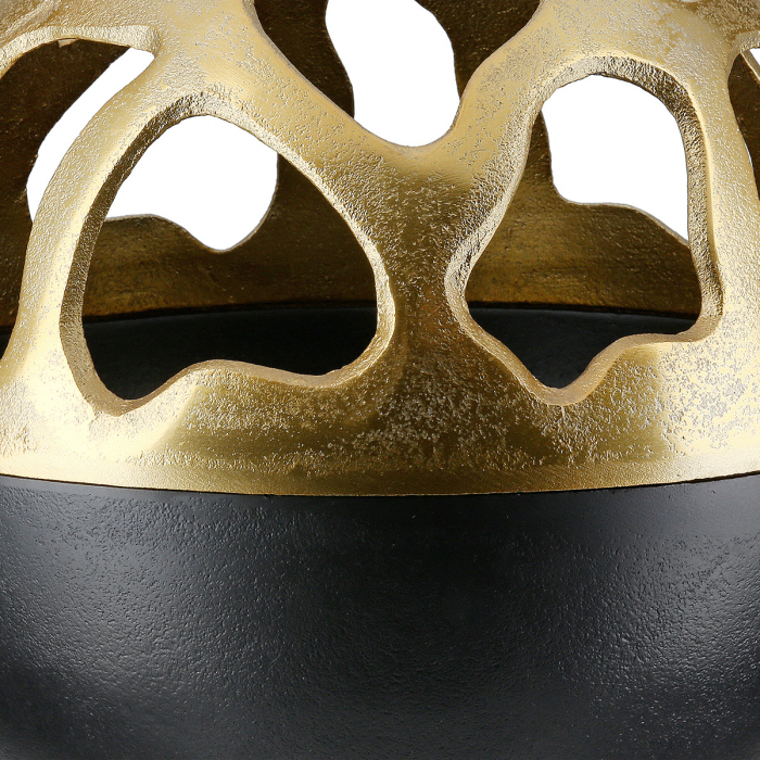 Suport lumanare, Branca, Aluminiu, negru, auriu, PU 1, H. 21 cm, D. 21 cm [4]