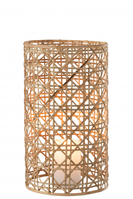 Suport lumanare Candice, Sticla, Natural, 14.5x14.5x25 cm [2]
