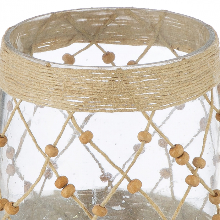 Suport lumanare, Celia, Sticla, ecru, PU 8, H. 10 cm, D. 10 cm [2]