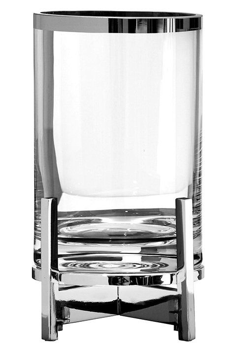 Suport lumanare CHARLES, nichel/sticla, 22x14.5 cm [1]