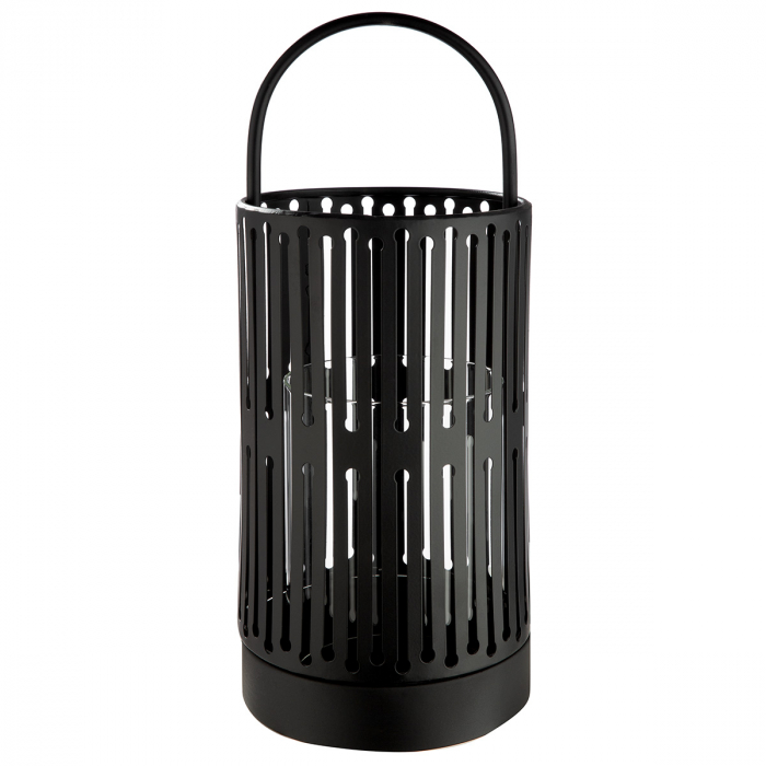 Suport lumanare, cilindric, Como, Metal, negru, PU 2, H. 33 cm, D. 13 cm [1]