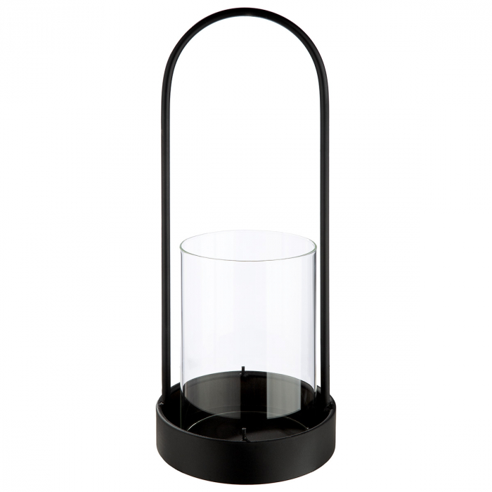 Suport lumanare, cilindric, Como, Metal, negru, PU 2, H. 39 cm, D. 15 cm [2]
