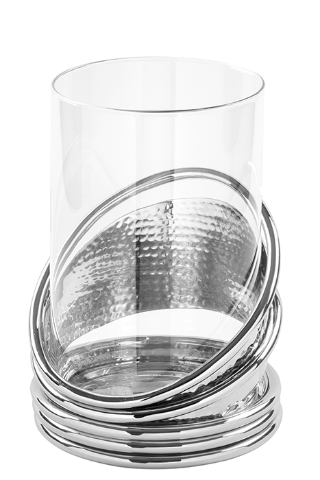 Suport lumanare COLETTE, metal placat cu nichel/sticla, 17.5 x 25 cm [2]