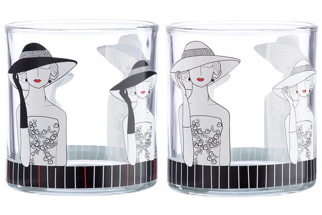 Suport lumanare de sticla Lady with Hat [2]
