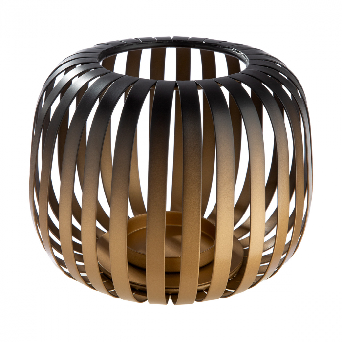 Suport lumanare, Dogma, Sticlă, Metal, auriu, PU 2, H. 13 cm, D. 16 cm [3]