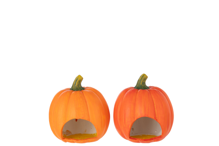 Suport lumanare Dovleac Halloween Welcome, portocaliu Ass 2 [4]