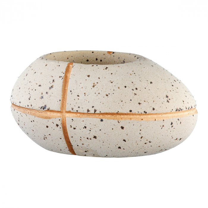 Suport lumanare, Drapeau, Ceramica, crem, PU 6, L. 7,5 cm, L. 10 cm, H. 7 cm [3]