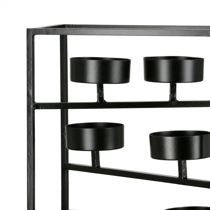 Suport lumanare, dreptunghiular, Ohio, Metal, negru, PU 2, L. 10 cm, L. 20 cm, H. 31,5 cm [3]