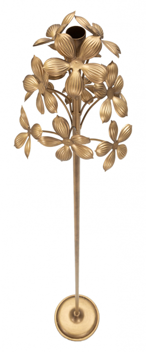 Suport lumanare Flowy, Fier, Auriu, 118x17x17 cm [4]