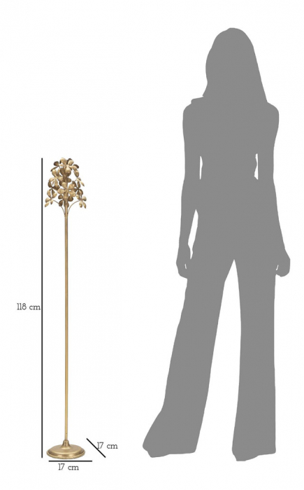 Suport lumanare Flowy, Fier, Auriu, 118x17x17 cm [7]