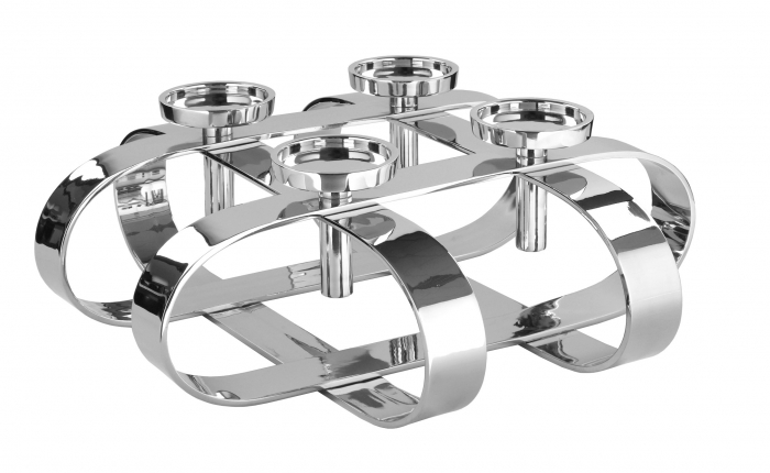 Suport lumanare GORDEN, metal placat cu nichel, 49 x 21  cm [3]