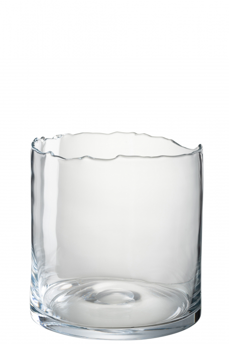 Suport lumanare Irregular, Sticla, Transparent, 19x19x30 cm