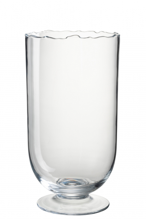 Suport lumanare Irregular, Sticla, Transparent, 22x22x42 cm
