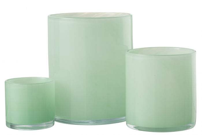 Suport lumanare Jade, Sticla, Verde, 15x15x18 cm [4]