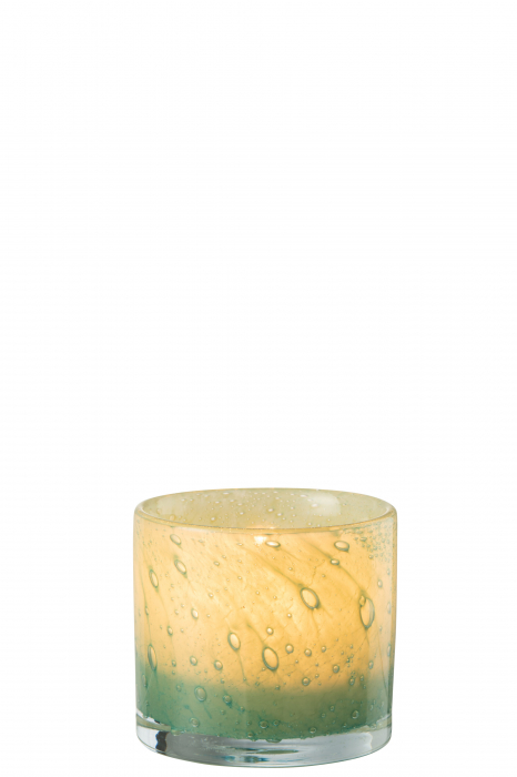 Suport lumanare Jade, Sticla, Verde, 8.5x8.5x7.5 cm [2]