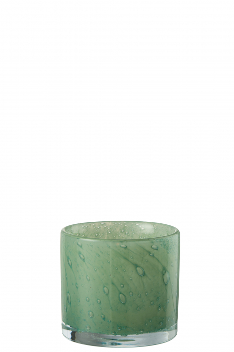 Suport lumanare Jade, Sticla, Verde, 8.5x8.5x7.5 cm [1]