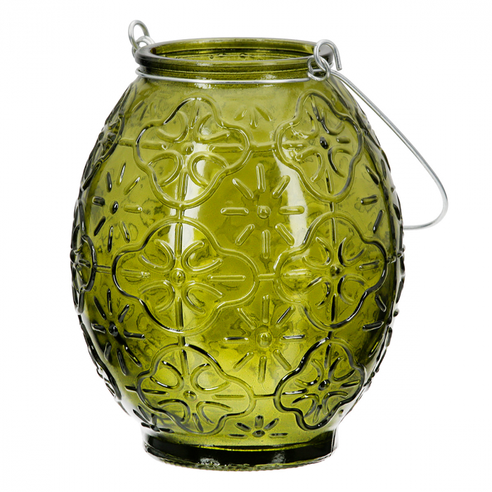 Suport lumanare, Maroc, Sticla, albastru, verde, PU 15, 3 buc. asortate, H. 12 cm, D. 9,5 cm [3]