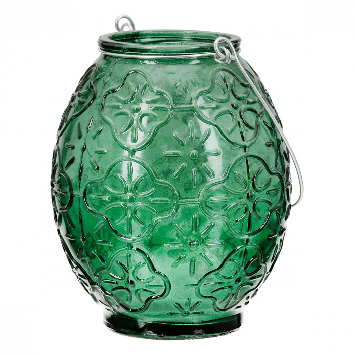 Suport lumanare, Maroc, Sticla, albastru, verde, PU 15, 3 buc. asortate, H. 12 cm, D. 9,5 cm [4]