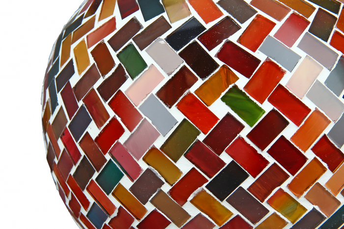 Suport lumanare Mosaic, Sticla, Multicolor, 12.5 cm [2]