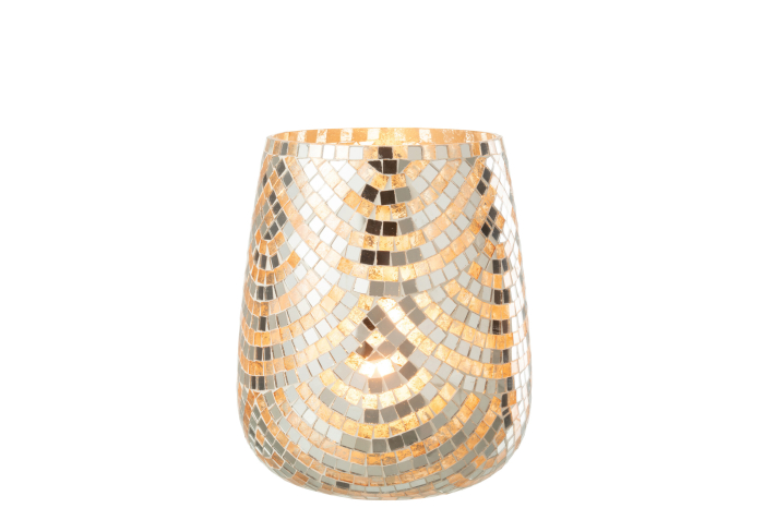 Suport lumânare, Mozaic Argintiu Xl [2]