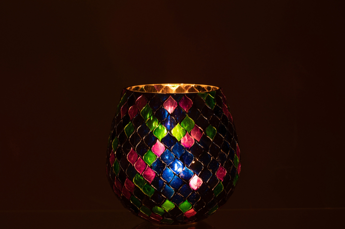 Suport lumânare, Mozaic Violet L [4]