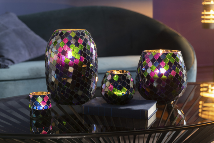 Suport lumânare, Mozaic Violet L [4]