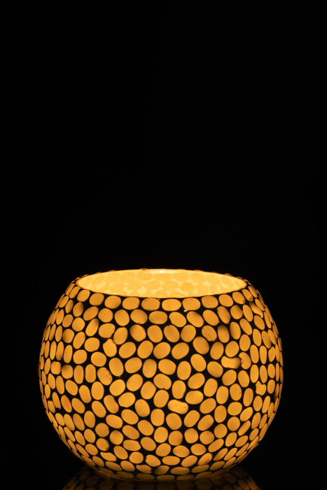Suport lumanare Orb, Sticla, Albastru, 13x13x10 cm [3]