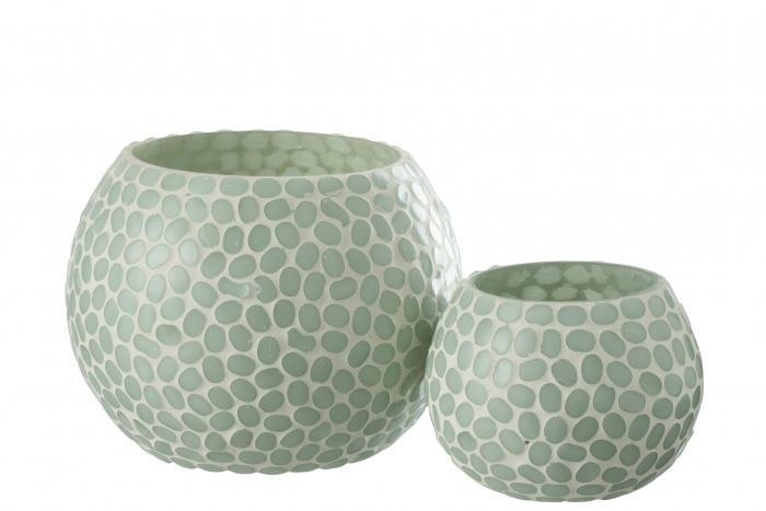 Suport lumanare Orb, Sticla, Albastru, 13x13x10 cm [4]