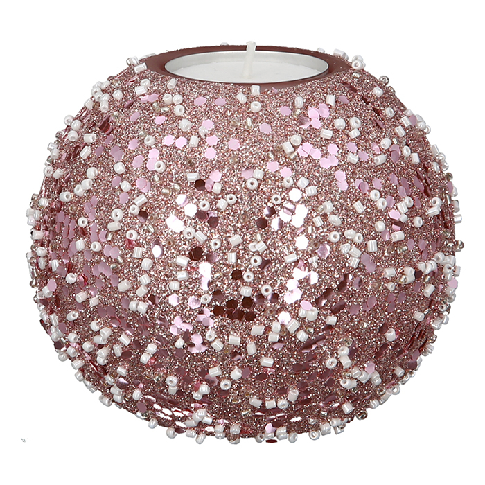 Suport lumanare Rose Nuggets, sticla, roz, 8×10 cm GILDE imagine 2022 by aka-home.ro