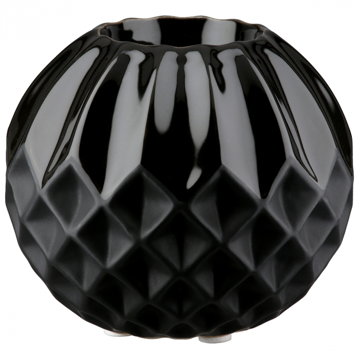 Suport lumanare, rotund, Panteon, Ceramica, negru, PU 6, H. 10 cm, D. 11 cm [2]