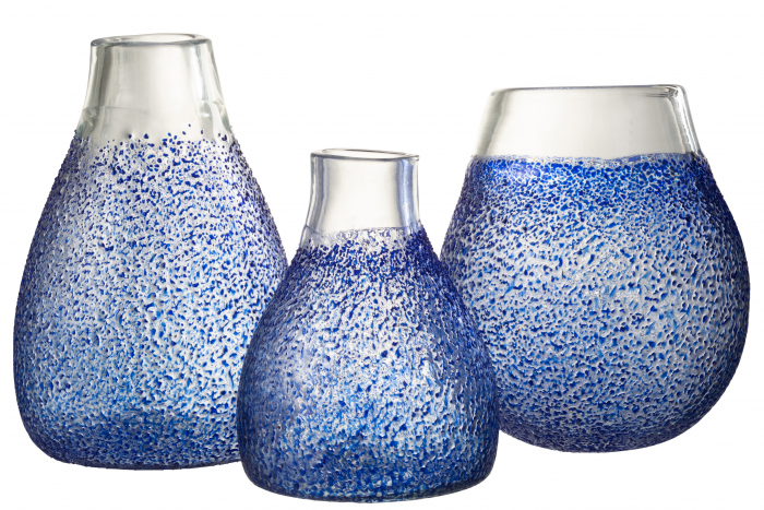 Suport lumanare Santorini, Sticla, Blue, 21x21x25 cm [4]