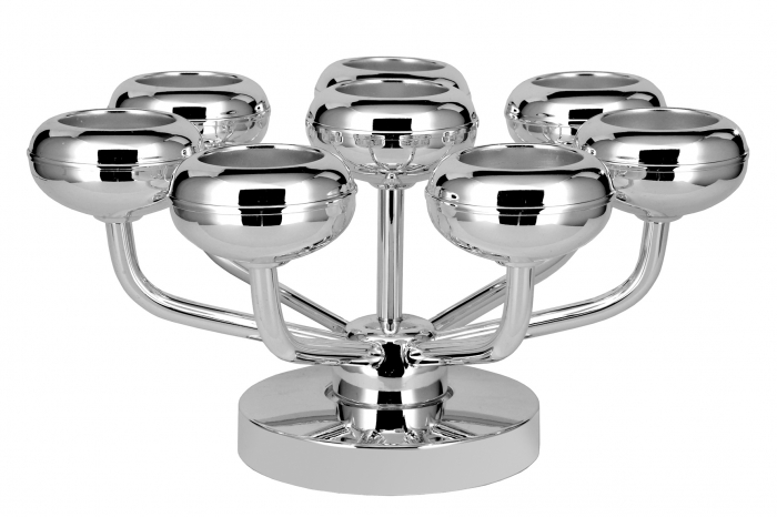 Suport lumanare SATURN, metal placat cu nichel,  14 x 25 cm [3]