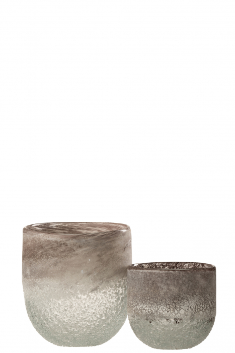 Suport lumanare Scavo, Sticla, Gri, 12.5x12.5x15 cm [4]