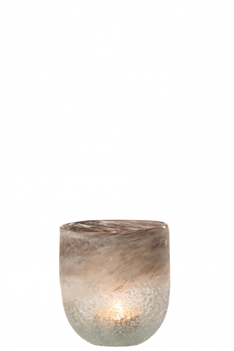Suport lumanare Scavo, Sticla, Gri, 12.5x12.5x15 cm [2]
