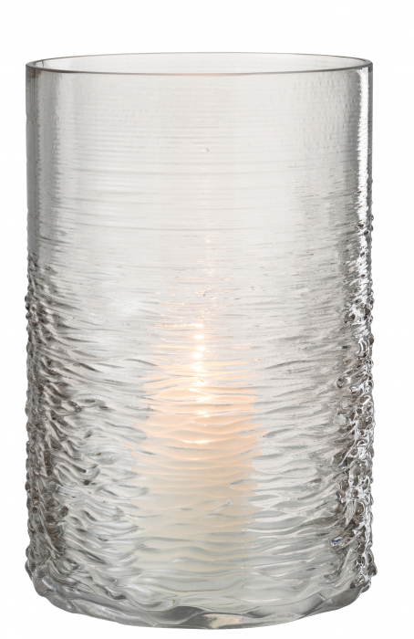 Suport lumanare Sea , Sticla, Gri/Transparent, 20.5x20.5x30 cm [2]