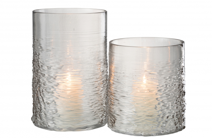 Suport lumanare Sea , Sticla, Gri/Transparent, 20.5x20.5x30 cm [5]