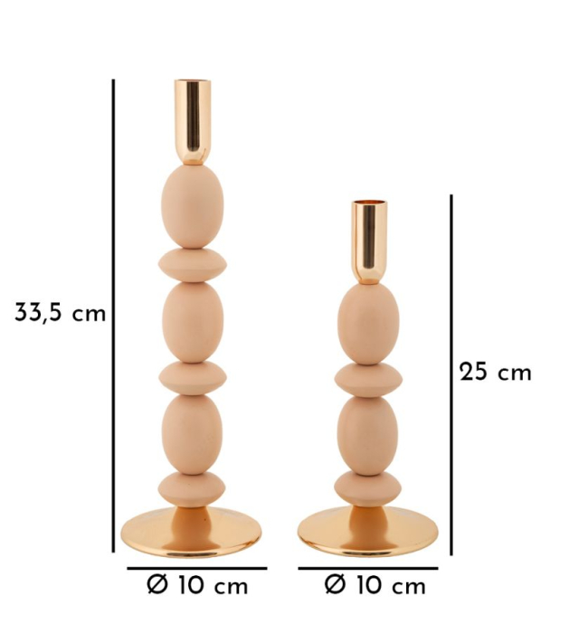 Suport lumanare, Set de 2 buc. cm ø 10x25-10x33,5 [5]