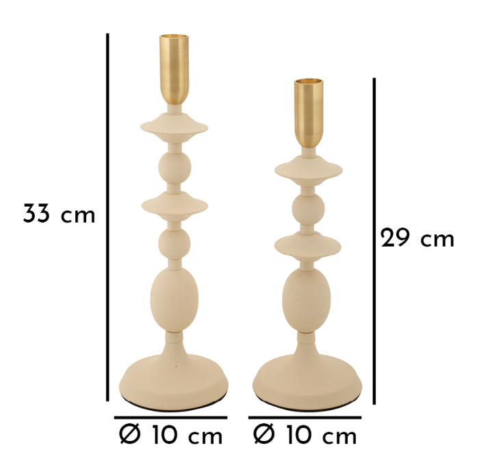 Suport lumanare, Set de 2 buc. Gemini cm ø10x29-10x33 [5]